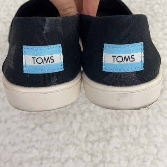TOMS Alpargata Black Glitter Star Slip On Shoes - Picture 3 of 10